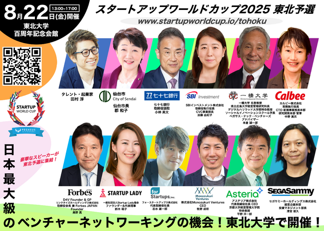 スタートアップワールドカップ2025東北予選:豪華スペシャルゲストの登壇が決定!