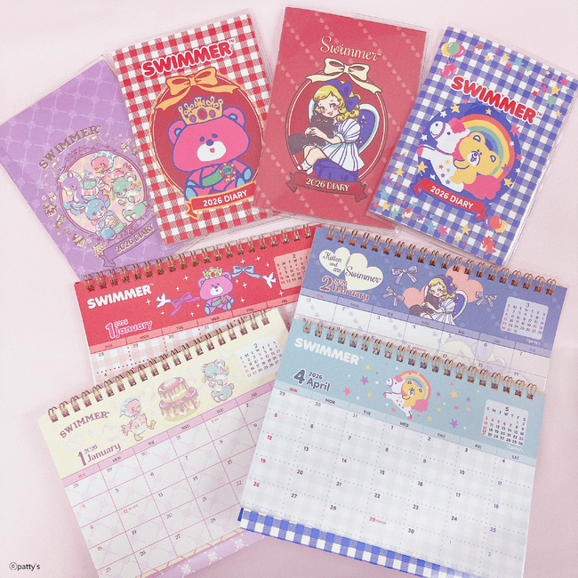 「SWIMMER」のカレンダー＆スケジュール帳2026年版が100円ショップのSeria（セリア）にて発売！