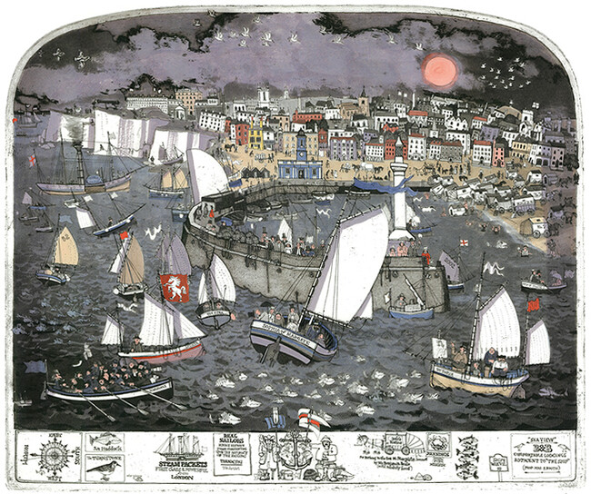 【阪神梅田本店】イギリス古来のアーチ型銅版画を復刻、西欧の歴史、文化、そして市井の人々の飾らない日常を愛とユーモアで表現するグラハム・クラークの個展を開催いたします。