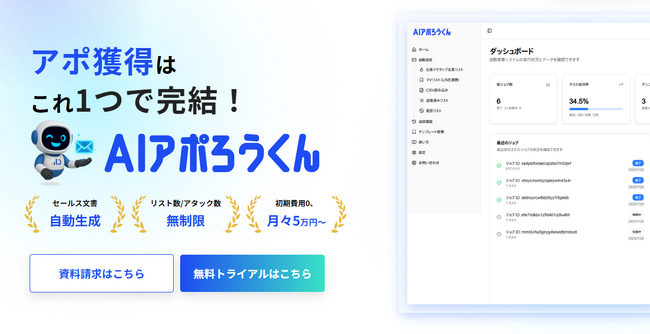 【フォーム営業は“質”の時代へ】AI営業ロボット「AIアポろうくん」、URLクリック計測機能を実装！商談化率を劇的に向上させる“見込み客の関心”を可視化。