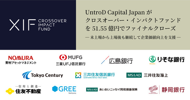 UntroD Capital Japanがクロスオーバー・インパクトファンドを51.55億円でファイナルクローズ