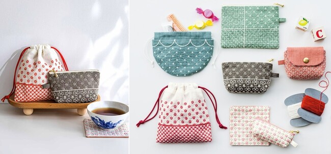 人気刺し子作家sashikonamiさんとコラボ！ 伝統模様をポップに楽しむ新キット「手のひらサイズがかわいい！ sashikonamiさんの刺し子布小物の会」が発売開始