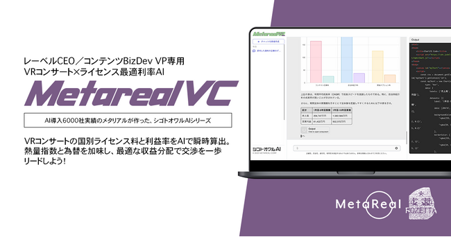 【メタリアル・グループ】レーベルCEO／コンテンツBizDev VP専用AIエージェント「Metareal VRクロス(Metareal VC)」8/14提供開始