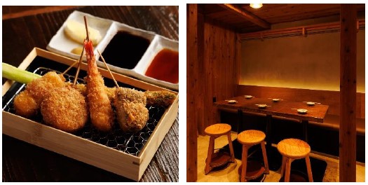 ミシュラン・ビブグルマンを獲得したとんかつの名店「Fry家」系列の串カツ屋「串カツ たぬき」1号店が日比谷OKUROJIにオープン！