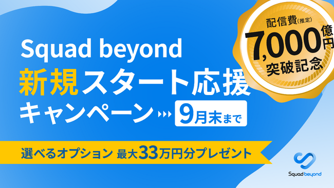Squad beyond 新規ご契約キャンペーン　―選べる特典、オプション最大約33万円分など。