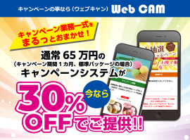 今ならキャンペーンシステム30%OFF!! 今ならキャンペーンシステム30%OFF!!