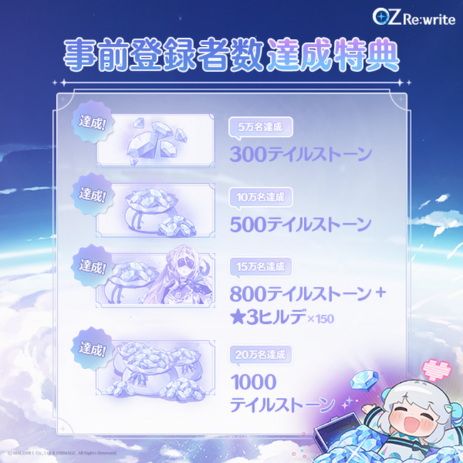 【DRIMAGE JAPAN　プレスリリース】絆×リライト×異世界RPG「OZ Re:write（オズ リライト）」本日リリース！正式サービス記念イベントやキャンペーンをご紹介！