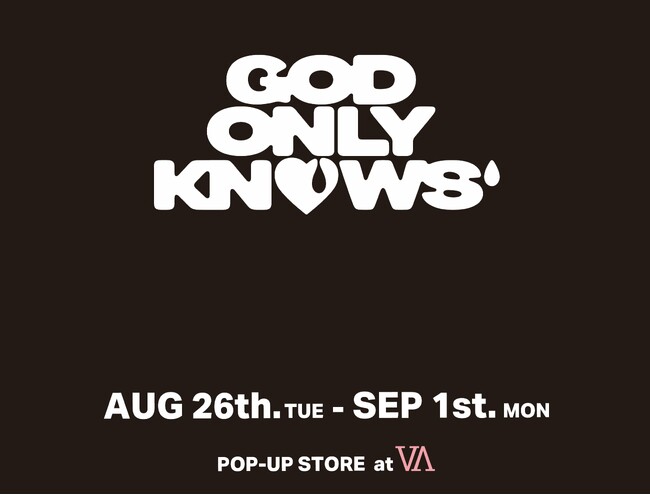 俳優・アーティストの岩田剛典がディレクターをつとめるブランド「GOD ONLY KNOWS」のポップアップストアをコンセプトストア「V.A.」にて、8月26日（火）よりスタート