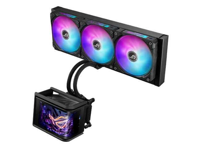 ASUSのゲーミングブランドRepublic of Gamersより大型6.67インチL字型ディスプレイ搭載、水冷CPUクーラー「ROG RYUO IV SLC 360 ARGB」を発表