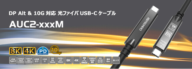 DP Alt & 10G対応 光ファイバUSB-Cケーブル発売のご案内