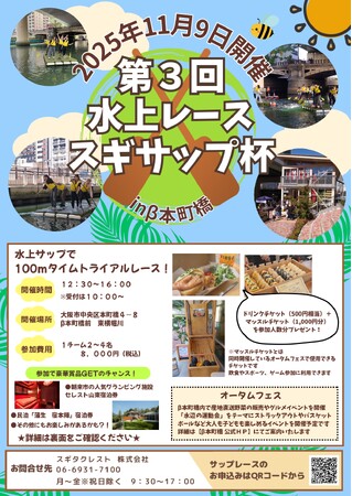 大阪の川で水上運動会！？イカダのようなボートに乗って水上レース「スギサップ杯」第３回を開催！