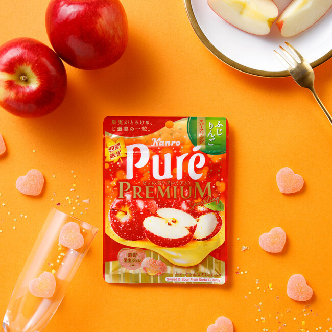“ふじりんご×スパークリング”のさわやかな甘ずっぱさが染みわたる　カンロ 「ピュレグプレミアムふじりんごスパークリング」 新発売
