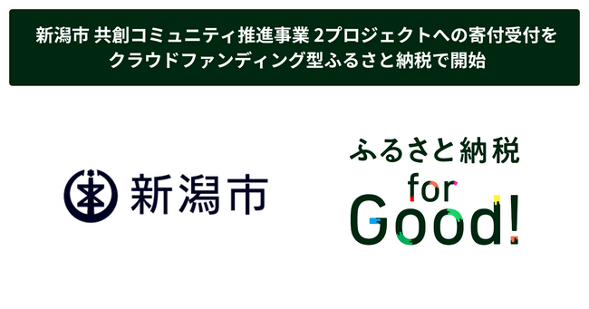 新潟市 共創コミュニティ推進事業 2プロジェクトへの寄付受付を、クラウドファンディング型ふるさと納税「ふるさと納税forGood」で開始