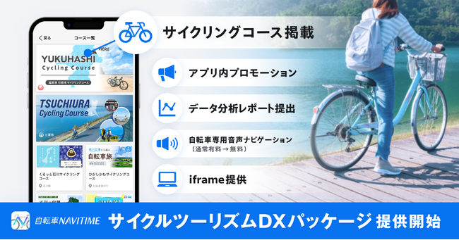 『自転車NAVITIME』、自治体・観光協会・DMO向け「サイクルツーリズムDXパッケージ」提供開始