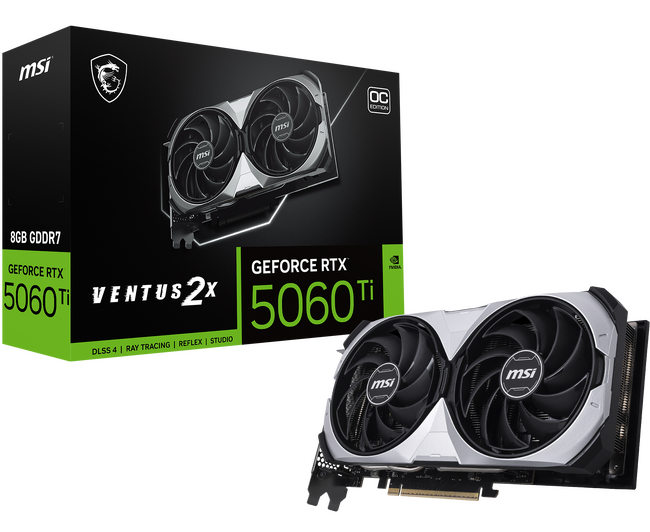 MSI、GeForce RTX(TM) 5060 Tiを搭載したグラフィックスカード「GeForce RTX(TM) 5060 Ti 8G VENTUS 2X OC CLASSIC」発表のお知らせ
