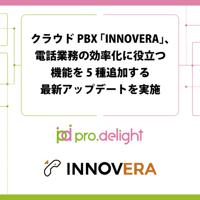 クラウドPBX「INNOVERA」、電話業務の効率化に役立つ機能を5種追加する最新アップデートを実施