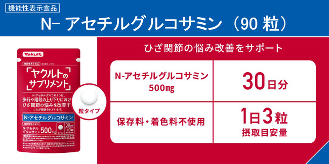 ”ブランド初の機能性表示食品”ひざ関節の悩み改善をサポートする「N-アセチルグルコサミン（90粒）」発売