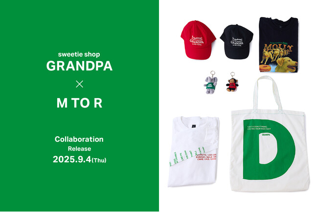 【ジュン・ムウ ト アール】Sweetie shop GRANDPA × M TO R コラボレーションアイテムを発売