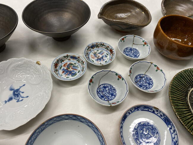 箔一、能登地震で被災した料理店『一本杉 川嶋』の器を金継ぎで修復