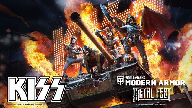 『World of Tanks Modern Armor』にKISSが登場！伝説のロックバンドと共にメタルフェス2025を開催