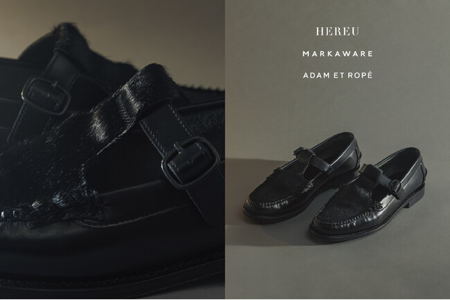 HEREU × MARKAWARE for ADAM ET ROPE'初のトリプルコラボレーションアイテムが発売！ラグジュアリーとカジュアルの融合で魅せるオールブラックのシューズは必見