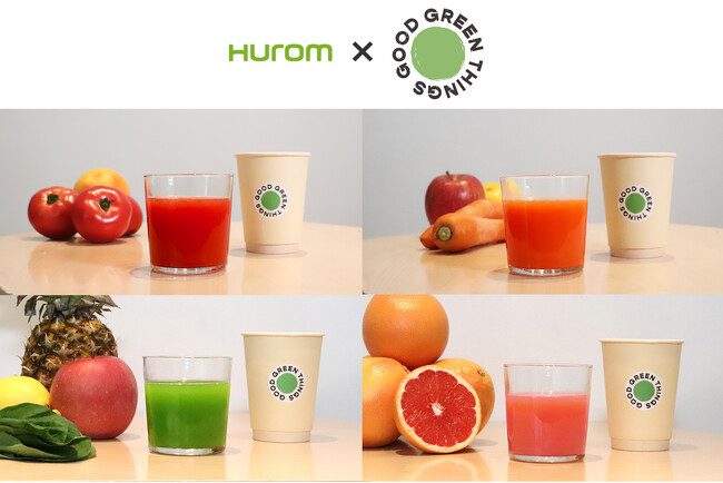 搾りたて100%、砂糖不使用！コールドプレスジューサーの「Hurom」がGOOD GREEN THINGS二子玉川店と初コラボ