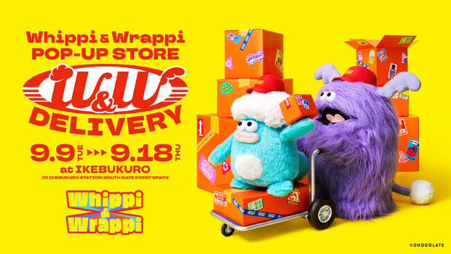 SNS発キャラクター「ホイッピ＆ラッピ」のポップアップが9月9日より池袋で開催！ “DELIVERY”コンセプトの新作アイテムが多数登場