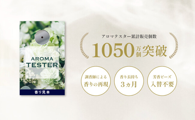 プロモツールの香り見本「アロマテスター」、累計販売数1050万個を突破！