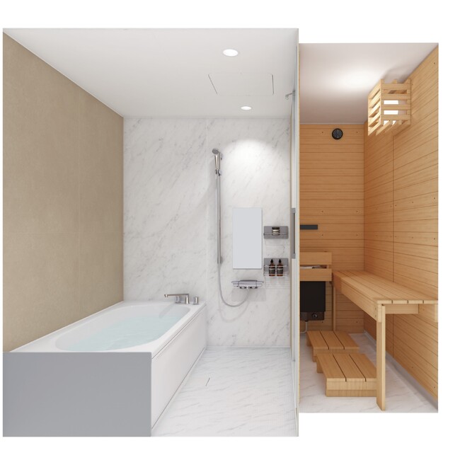 業界初※のシステムバスルーム工法のプライベートサウナ「Lilla Sauna(リラサウナ)」 にサウナ＆システムバスルームが新登場！サウナとつながるバスルームでもっと豊かなサウナ体験を。