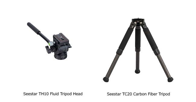 お使いの「Seestar」シリーズを赤道儀モードで。雲台「Seestar TH10 Fluid Tripod Head」と三脚「Seestar TC20 Carbon Fiber Tripod」を発売