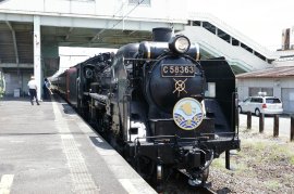 SLパレオエクスプレス　行田市駅入線時の様子(7月22日(火) 試運転時)1