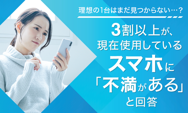 【理想の1台はまだ見つからない...？】3割以上が、現在使用しているスマホに「不満がある」と回答