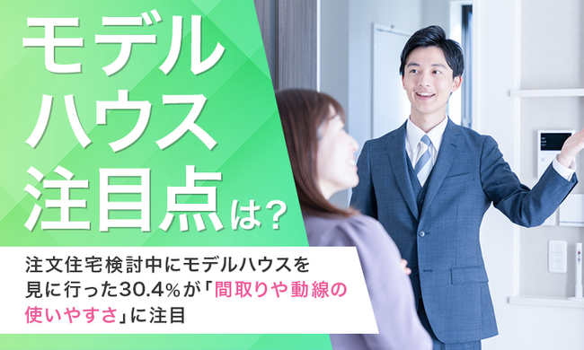 【モデルハウス注目点は？】注文住宅検討中にモデルハウスを見に行った30.4％が「間取りや動線の使いやすさ」に注目