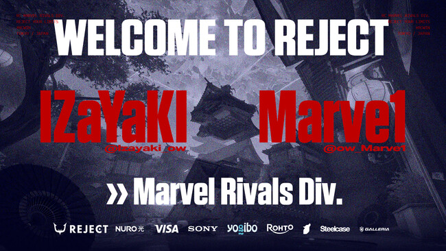 プロeスポーツチーム「REJECT」Marvel Rivals部門に新メンバー2名が加入、新体制で『Marvel Rivals Ignite 2025 Stage 2 - Asia』へ挑戦