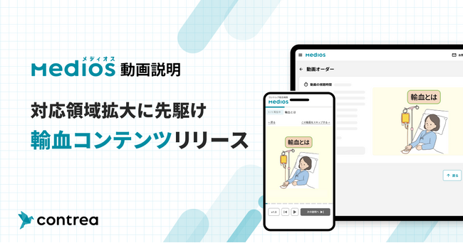 MediOS動画説明、対応領域拡大に先駆け輸血コンテンツリリース