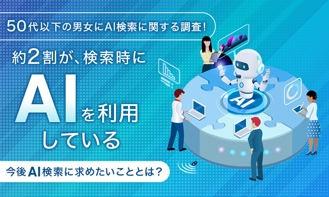 【50代以下の男女にAI検索に関する調査！】約2割が、検索時に「AIを利用している」今後AI検索に求めたいこととは？