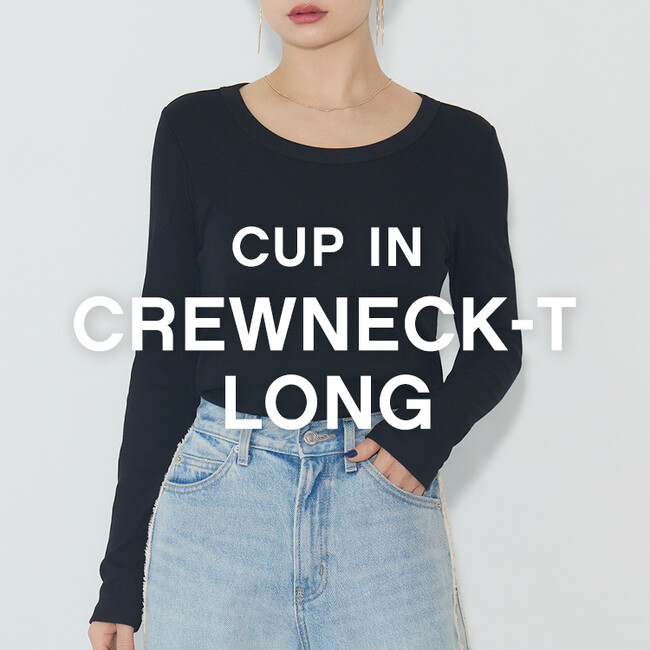 「1枚で360°きれい見え」を実現。BAMBI WATERよりカップ付き長袖トップス『カップ イン クルーネックT ロング』と『カップ イン クロップドT ロング』が新発売！