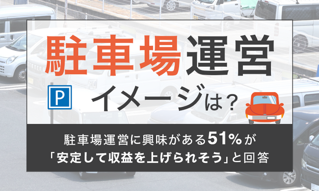 【駐車場運営イメージは？】駐車場運営に興味がある51％が「安定して収益を上げられそう」と回答