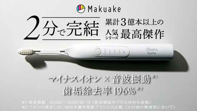 【Makuake先行販売】イオンの力で歯垢除去率196％を実現！