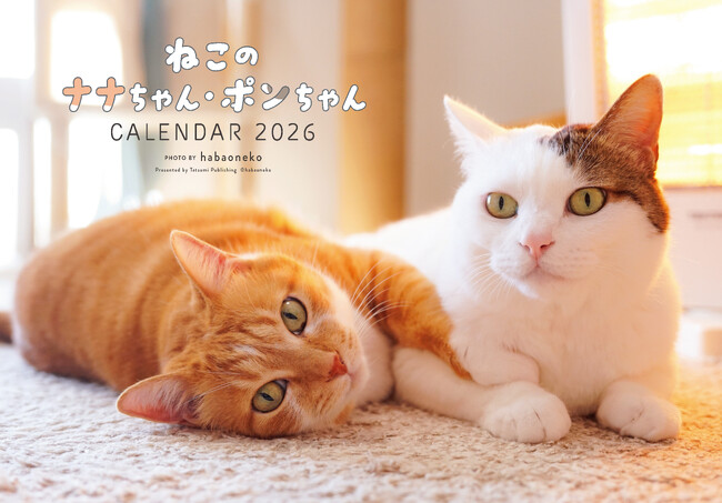 わちゃわちゃ可愛い！元保護猫の仲良しコンビ『2026ねこのナナちゃん・ポンちゃんカレンダー』が9月3日発売