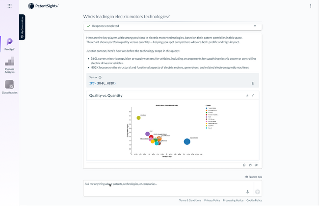 レクシスネクシス、特許情報分析ソリューションPatentSight+に新AIアシスタント「Protege (プロテジェ)」の搭載予定を発表 ～知財を経営戦略に生かす意思決定を加速～