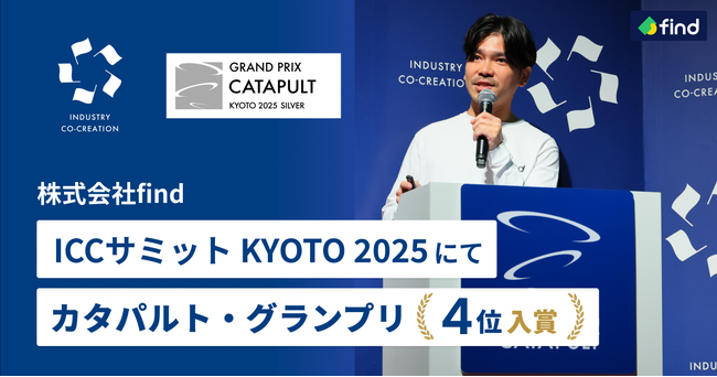 株式会社find、ICCサミット KYOTO 2025にて 「CATAPULT GRAND PRIX（カタパルト・グランプリ）」4位入賞！