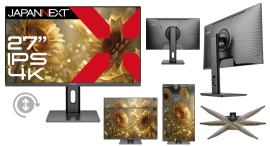 JAPANNEXTが27インチ IPSパネル採用 昇降式多機能スタンドを搭載した4K液晶モニターをECサイト限定 30,480円で9月5日(金)に発売 JAPANNEXTが27インチ IPSパネル採用 昇降式多機能スタンドを搭載した4K液晶モニターをECサイト限定 30,480円で9月5日(金)に発売