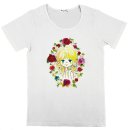 お花の少女柄天竺Tシャツ ホワイト お花の少女柄天竺Tシャツ ホワイト