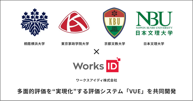 桐蔭横浜大学・東京家政学院大学・京都文教大学・日本文理大学 × ワークスアイディ 多面的評価を“実現化”する評価システム「VUE」を共同開発