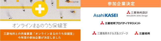 三菱地所とファミワンの共催事業「オンラインまるのうち保健室」への今年度の参加企業が決定しました