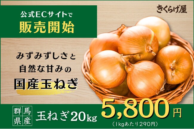 【ECサイトきくらげ屋】国産玉ねぎの販売開始のお知らせ