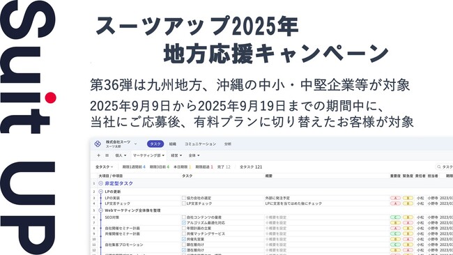 「スーツアップ2025年地方応援キャンペーン」第36弾（九州地方、沖縄）のお知らせ