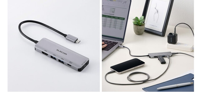 USB Type-Cひとつで、ノートパソコンとスマートフォンを同時充電！HDMI映像出力やUSBポートも搭載のドッキングステーションを新発売