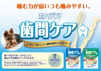 ペットフードはドギーマン、人気のホワイデントシリーズからワンちゃん用の歯みがきガム『歯間ケア』2種が発売！